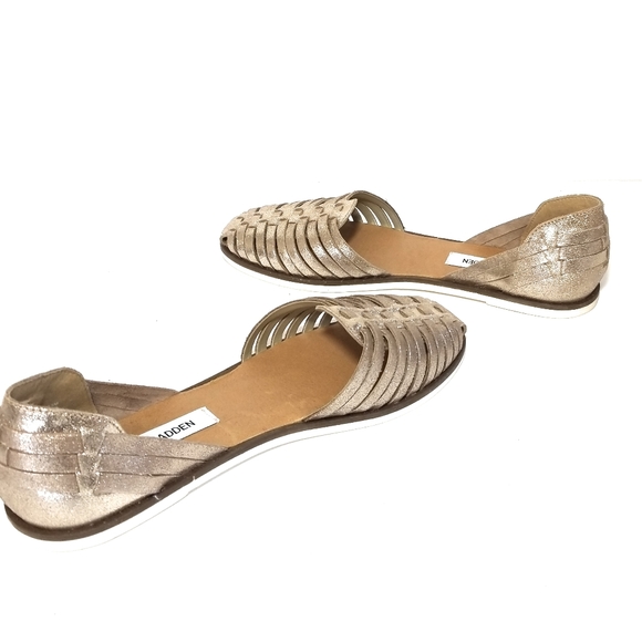 STEVE MADDEN Hillarie Gold Sparkly Flats Size 8.5 - Picture 5 of 8